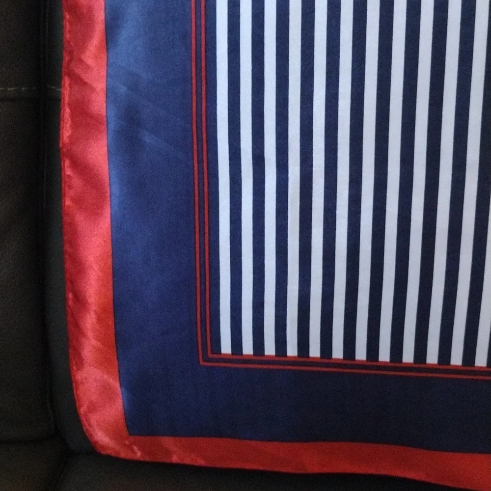 Striped Navy and Red Pocket Scarf